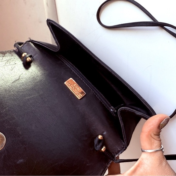 Vintage Givenchy Calfskin Satin Emblem Crossbody Black - Picture 9 of 16